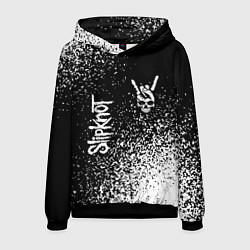 Толстовка-худи мужская Slipknot и рок символ на темном фоне, цвет: 3D-черный