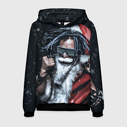 Толстовка-худи мужская Cool Santa Rastaman, цвет: 3D-черный