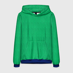 Толстовка-худи мужская Зеленый вязаный свитер, цвет: 3D-синий