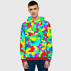 Толстовка-худи мужская Форма маляра - кляксы, цвет: 3D-красный — фото 2