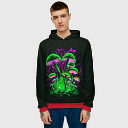 Толстовка-худи мужская Фантастические кислотные грибы, цвет: 3D-красный — фото 2