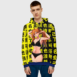 Толстовка-худи мужская Пауэр в купальнике - Чел бензопила, цвет: 3D-синий — фото 2