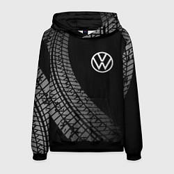 Толстовка-худи мужская Volkswagen tire tracks, цвет: 3D-черный