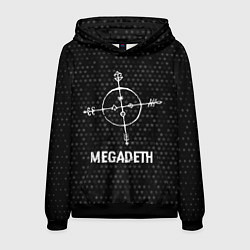Толстовка-худи мужская Megadeth glitch на темном фоне, цвет: 3D-черный