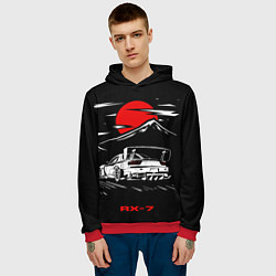 Толстовка-худи мужская Мазда RX - 7 JDM Style, цвет: 3D-красный — фото 2