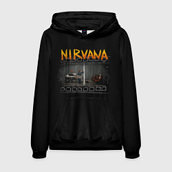 Толстовка-худи мужская Nirvana отрывок, цвет: 3D-черный