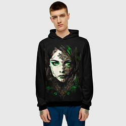 Толстовка-худи мужская Готическая девушка Весна, цвет: 3D-черный — фото 2