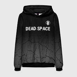 Толстовка-худи мужская Dead Space glitch на темном фоне: символ сверху, цвет: 3D-черный