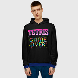 Толстовка-худи мужская Tetris - Game Over, цвет: 3D-синий — фото 2