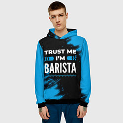 Толстовка-худи мужская Trust me Im barista dark, цвет: 3D-черный — фото 2