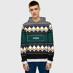 Толстовка-худи мужская FIRM ретро свитер, цвет: 3D-белый — фото 2