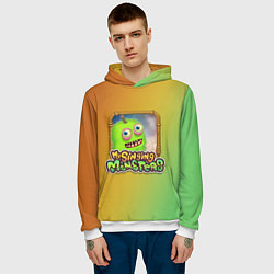 Толстовка-худи мужская My Singing Monsters - Зерномех, цвет: 3D-белый — фото 2