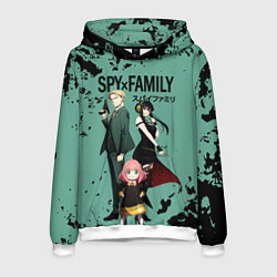 Толстовка-худи мужская Spy family characters, цвет: 3D-белый