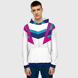 Толстовка-худи мужская FIRM белый спортик, цвет: 3D-синий — фото 2