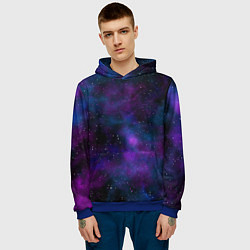 Толстовка-худи мужская Космос с галактиками, цвет: 3D-синий — фото 2