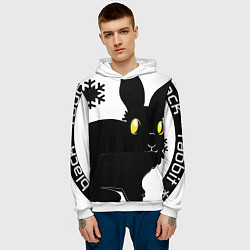 Толстовка-худи мужская BlackRabbit, цвет: 3D-белый — фото 2