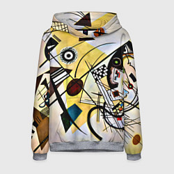 Толстовка-худи мужская Поперечная линия - Василий Кандинский, цвет: 3D-меланж
