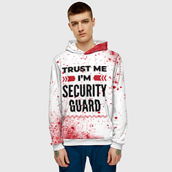 Толстовка-худи мужская Trust me Im security guard white, цвет: 3D-белый — фото 2