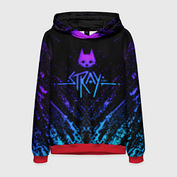 Толстовка-худи мужская Stray neon paint splashes, цвет: 3D-красный