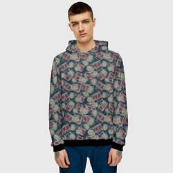 Толстовка-худи мужская Стильный геометрический дизайн под брендовые вещи, цвет: 3D-черный — фото 2