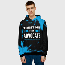 Толстовка-худи мужская Trust me Im advocate dark, цвет: 3D-черный — фото 2