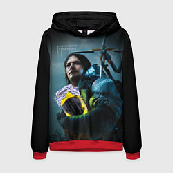 Толстовка-худи мужская Кротовуха мем Death stranding, цвет: 3D-красный