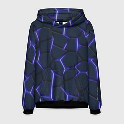 Толстовка-худи мужская Неон синий, цвет: 3D-черный