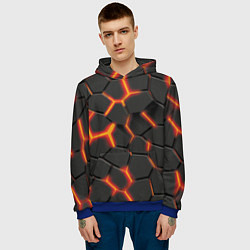 Толстовка-худи мужская Разлив лавы, цвет: 3D-синий — фото 2