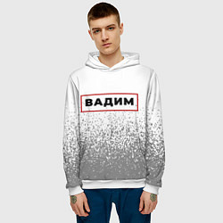 Толстовка-худи мужская Вадим - в красной рамке на светлом, цвет: 3D-белый — фото 2