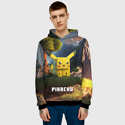 Толстовка-худи мужская Pokеmon Pikachu, цвет: 3D-черный — фото 2