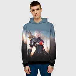 Толстовка-худи мужская The Witcher girl art, цвет: 3D-черный — фото 2