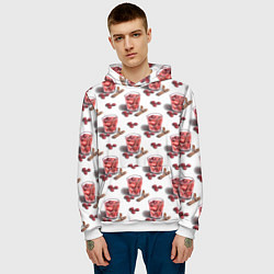 Толстовка-худи мужская Глинтвейн с корицей, цвет: 3D-белый — фото 2