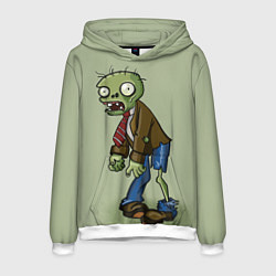 Толстовка-худи мужская Зомби стоит, цвет: 3D-белый