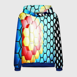 Толстовка-худи мужская Shape abstract color, цвет: 3D-синий