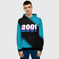 Толстовка-худи мужская Made in 2001: vintage art, цвет: 3D-черный — фото 2