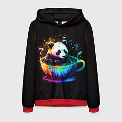 Толстовка-худи мужская Панда в кружке, цвет: 3D-красный