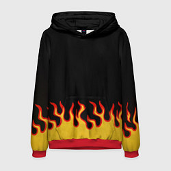 Толстовка-худи мужская Горящее пламя, цвет: 3D-красный
