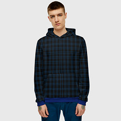 Толстовка-худи мужская Синие клетки, цвет: 3D-синий — фото 2