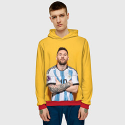 Толстовка-худи мужская Lionel Messi 10, цвет: 3D-красный — фото 2
