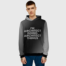 Толстовка-худи мужская I am architect doing architect things, цвет: 3D-черный — фото 2