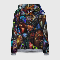 Толстовка-худи мужская Мозаика персонажи Dota 2, цвет: 3D-меланж