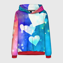 Толстовка-худи мужская Dreamy Hearts Multicolor, цвет: 3D-красный