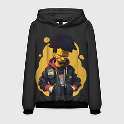 Толстовка-худи мужская Rap Simpson, цвет: 3D-черный