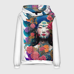 Толстовка-худи мужская Japan style - tattoo - art, цвет: 3D-белый
