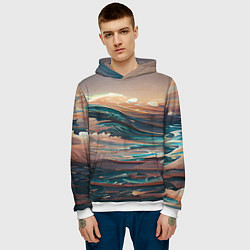 Толстовка-худи мужская Необъятный океан, цвет: 3D-белый — фото 2