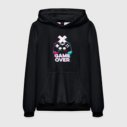 Толстовка-худи мужская Надпись game over, цвет: 3D-черный