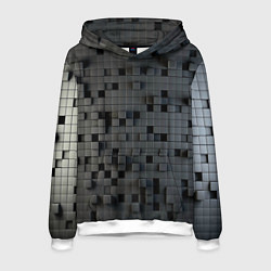 Толстовка-худи мужская Digital pixel black, цвет: 3D-белый