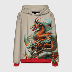 Толстовка-худи мужская Japan dragon - irezumi, цвет: 3D-красный