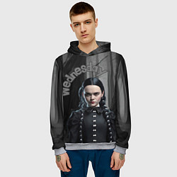 Толстовка-худи мужская Wednesday Addams в лесу, цвет: 3D-меланж — фото 2