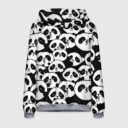 Толстовка-худи мужская Весёлые панды, цвет: 3D-меланж
